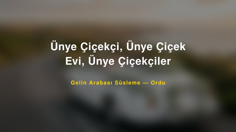 Ünye Çiçekçi, Ünye Çiçek Evi, Ünye Çiçekçiler Ordu Gelin Arabası Süsleme