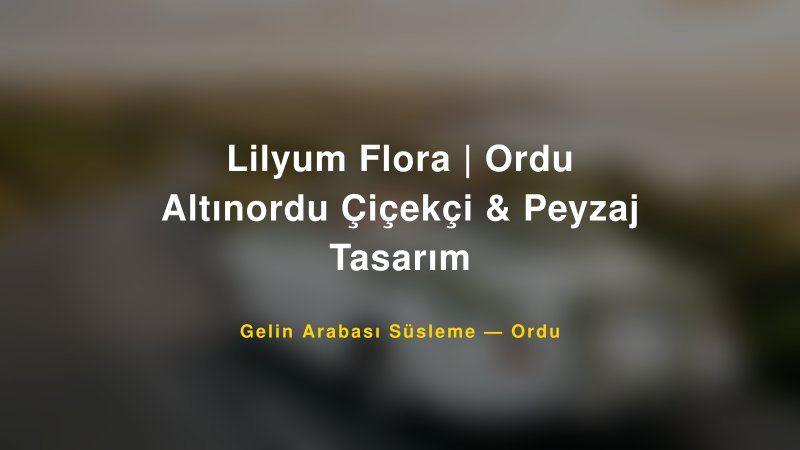 Lilyum Flora | Ordu Altınordu Çiçekçi & Peyzaj Tasarım Gelin Arabası Süsleme Fiyatları — 1
