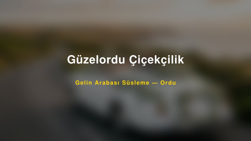 Güzelordu Çiçekçilik ile Trend Gelin Arabası Yazıları ve Konseptleri — 1